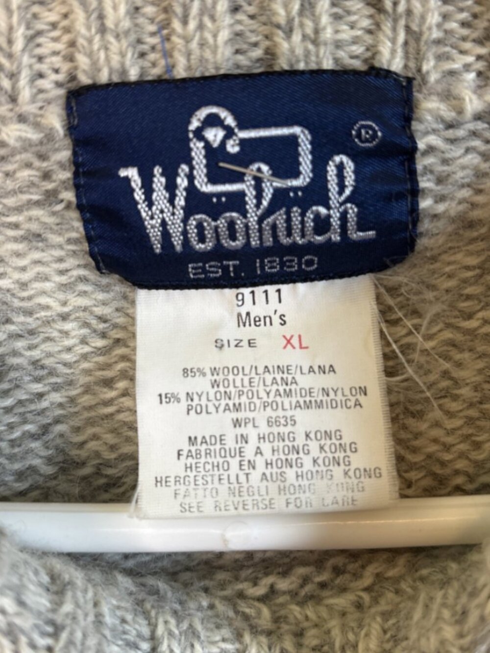 Vintage Woolrich Knit Pullover Crewneck Sweater Light Heather Gray XL - Picture 3 of 4